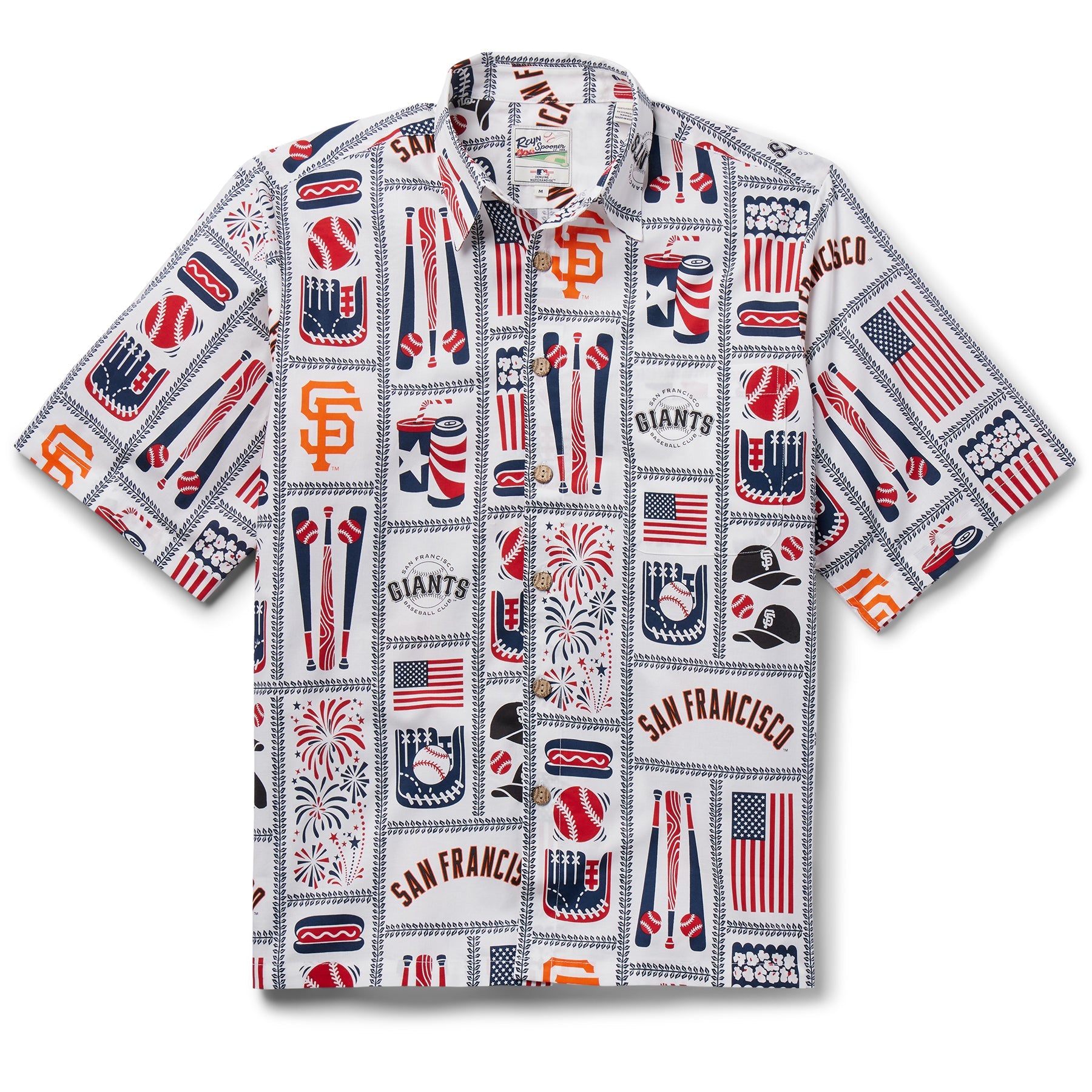 Reyn Spooner Giants Baseball San Francisco Giants Americana T-Shirt Medium White