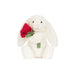 Jellycat Bashful Cream Bunny With Rose - Medium