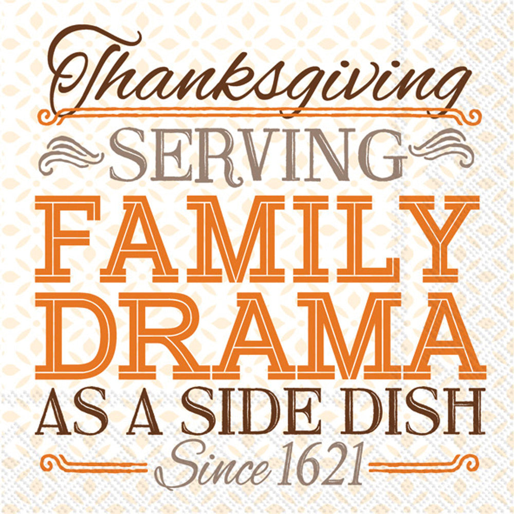 Thanksgiving Serving Family Drama As A Side Dish Since 1621 Cocktail Napkins    
