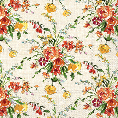 Fall Floral Pattern Cocktail Napkins    