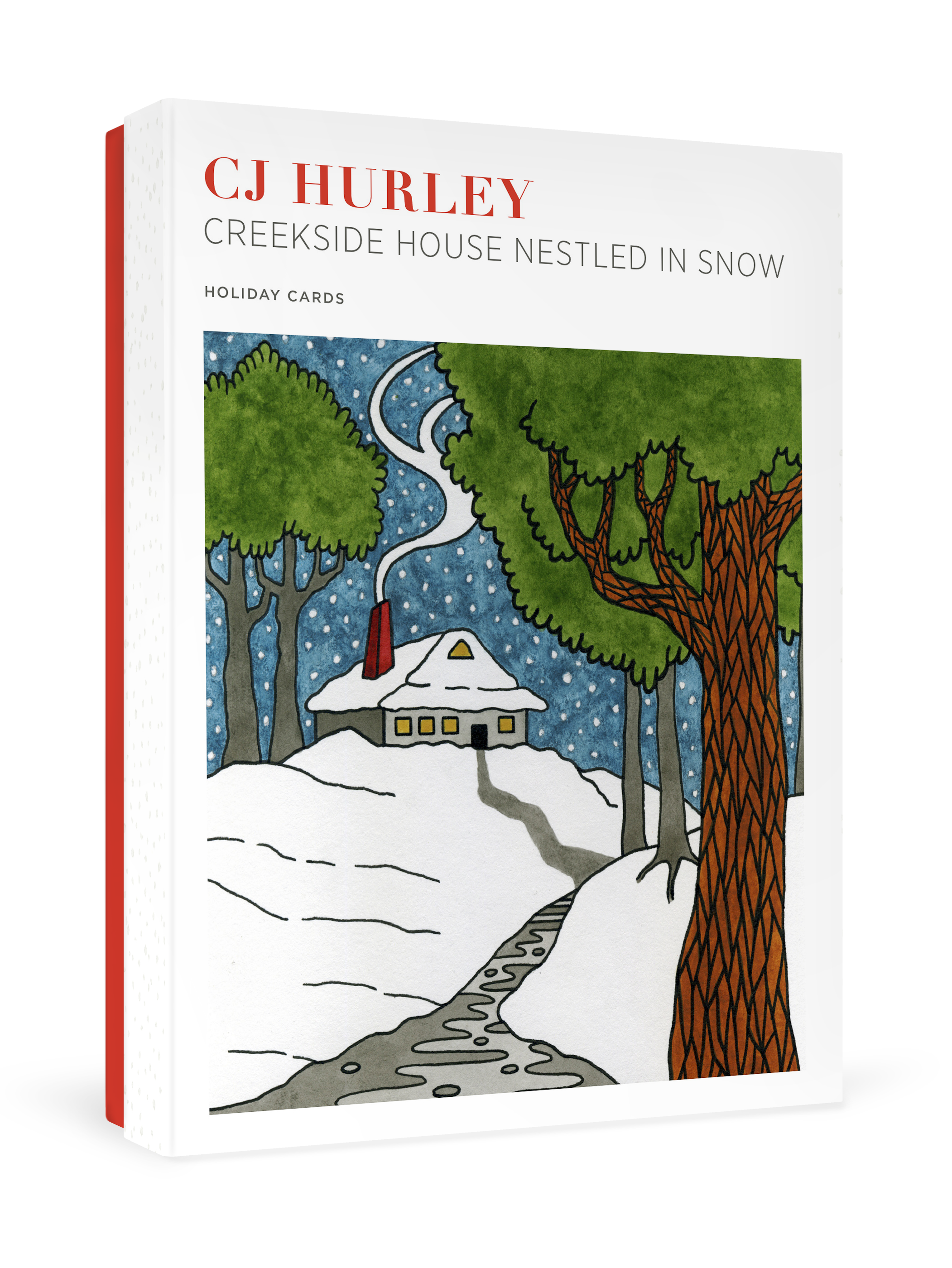CJ Hurley Creekside House Nestled In Snow Boxed Holiday Cards    