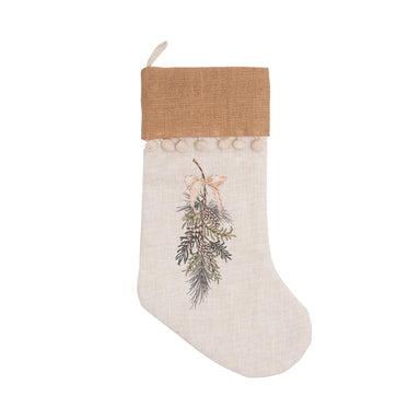 Gold Pinecone Swag Stocking
