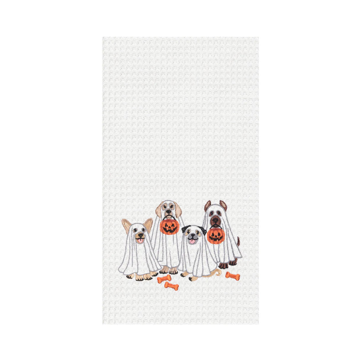 Ghost Dogs Waffle Weave Kitchen Towel