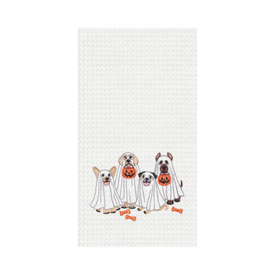 Ghost Dogs Waffle Weave Kitchen Towel