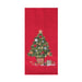 Tree With Presents Embroidered Red Waffle Weave Kitchen Towel    