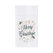 Merry Christmas Swirl Embroidered Flour Sack Kitchen Towel    