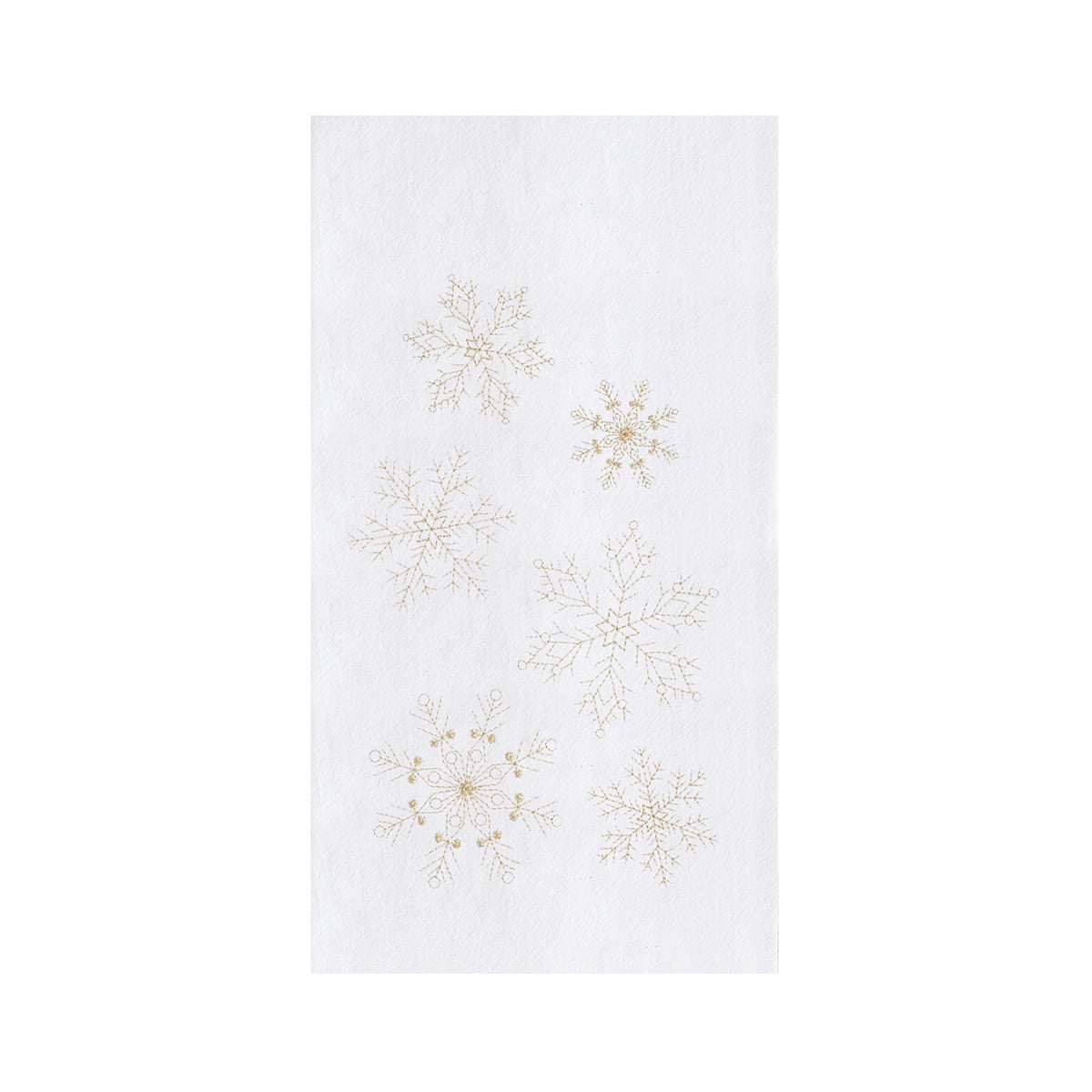 Golden Snowflakes Embroidered Flour Sack Kitchen Towel    