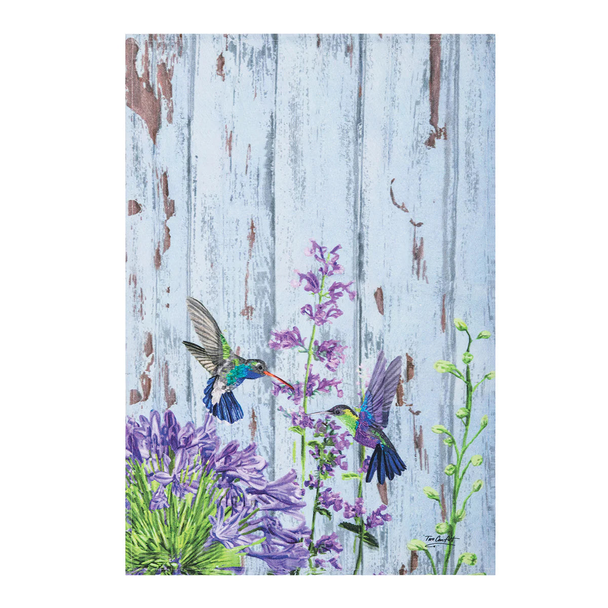 Purple Hummingbirds Printed Kitchen Towel