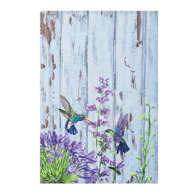 Purple Hummingbirds Printed Kitchen Towel