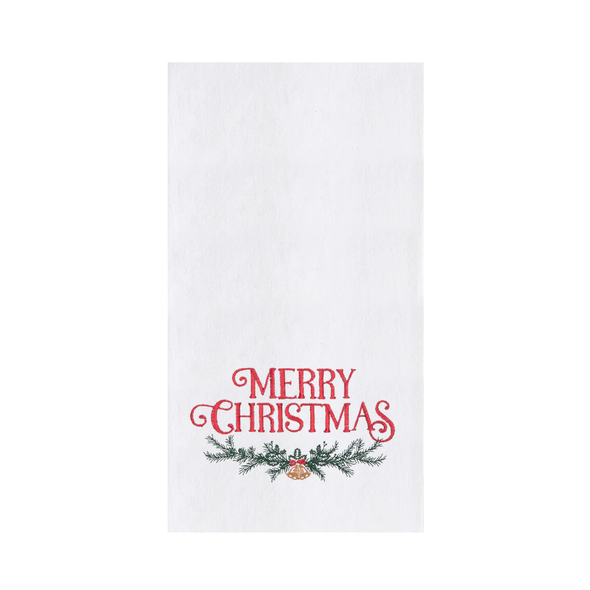 Merry Christmas Garland Embroidered Flour Sack Kitchen Towel