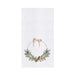 Gold Pinecone Ribbon Wreath Flour Sack Kitchen Towel