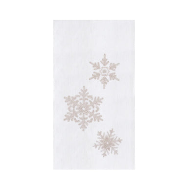 Champagne Snowflakes Embroidered Flour Sack Kitchen Towel