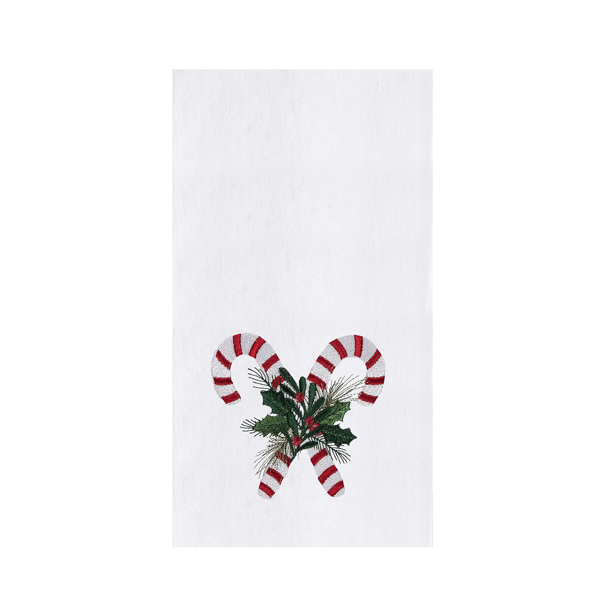 Crossed Candy Canes Flour Sack Kitchen Towel