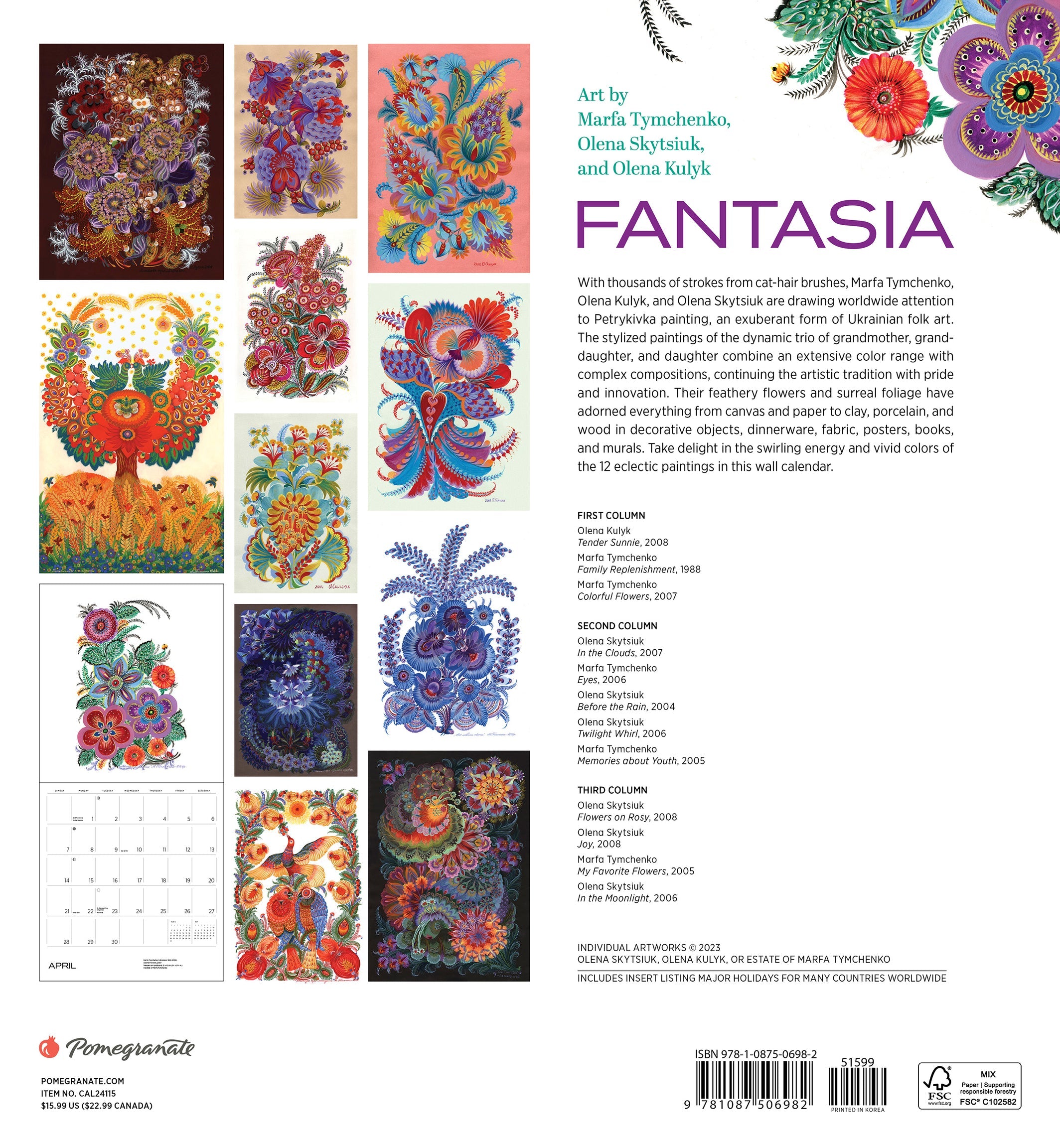 Fantasia 2024 Wall Calendar    