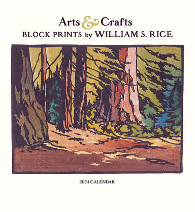 Arts & Crafts Block Prints by William S. Rice 2024 Wall Calendar    