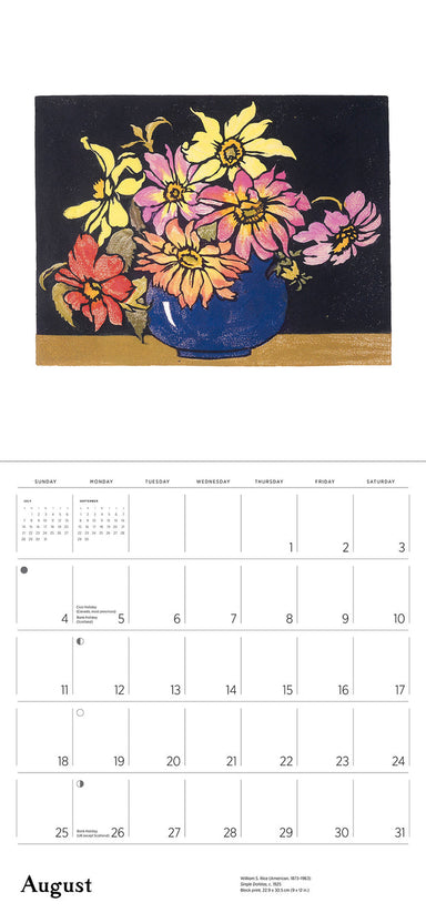 Arts & Crafts Block Prints by William S. Rice 2024 Wall Calendar    