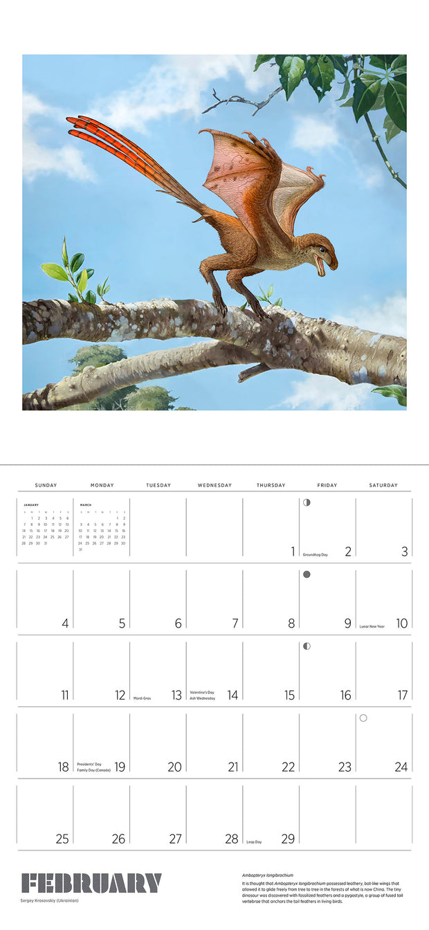 Dinosaurs The Art of Sergey Krasovskiy 2024 Wall Calendar    