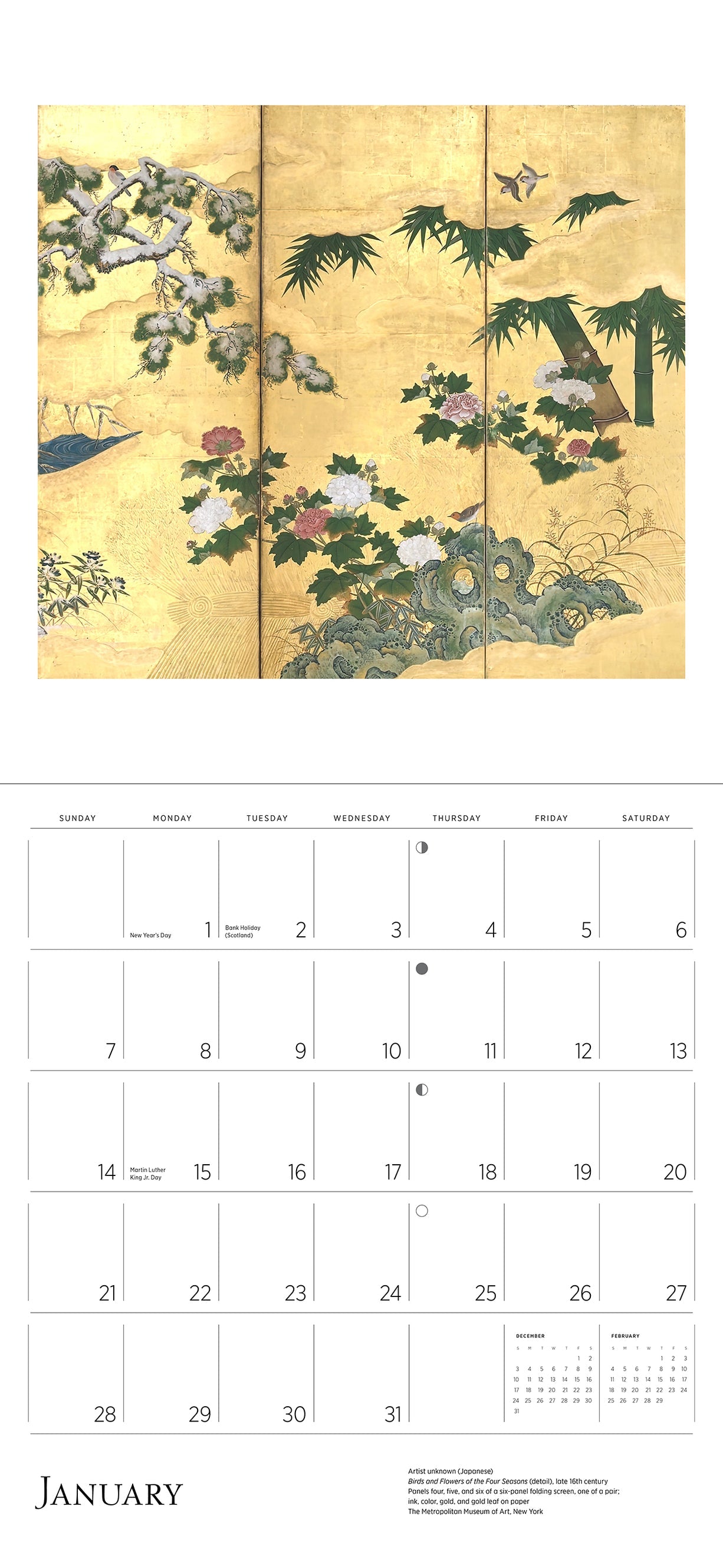 Dreams of Edo Japanese Scrolls & Screens 2024 Wall Calendar    