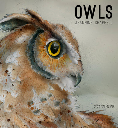 Owls by Geannine Chappell 2024 Wall Calendar    
