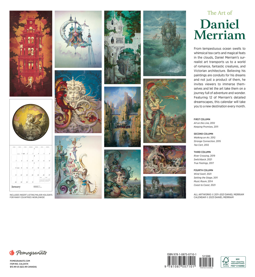 The Art of Daniel Merriam 2024 Wall Calendar    