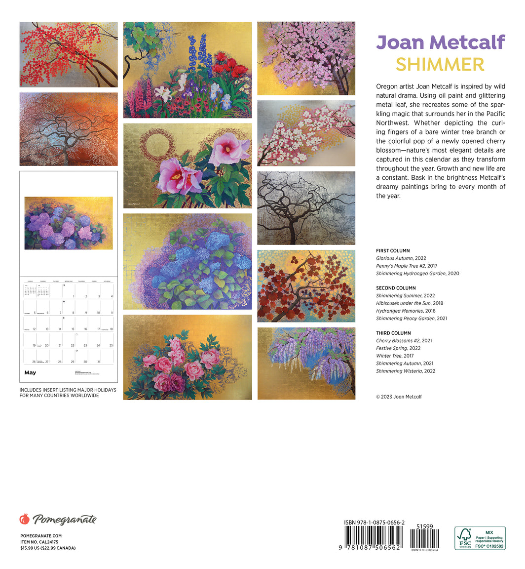 Joan Metcalf Shimmer 2024 Wall Calendar    