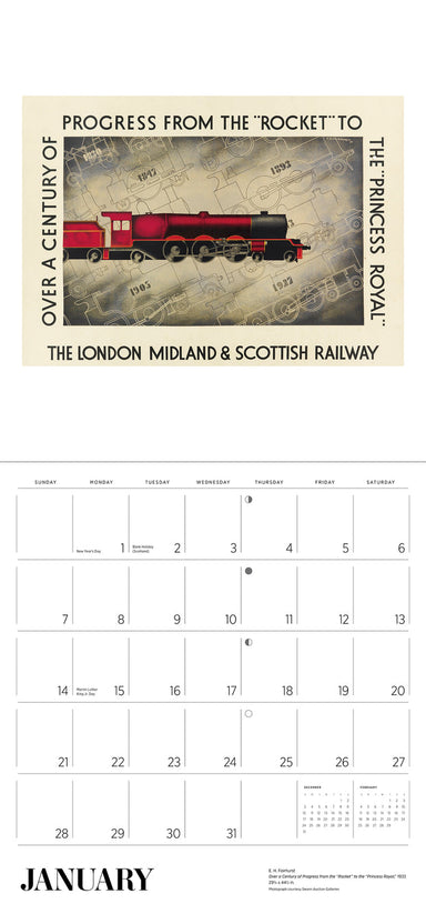 England By Rail 2024  Wall Calendar    