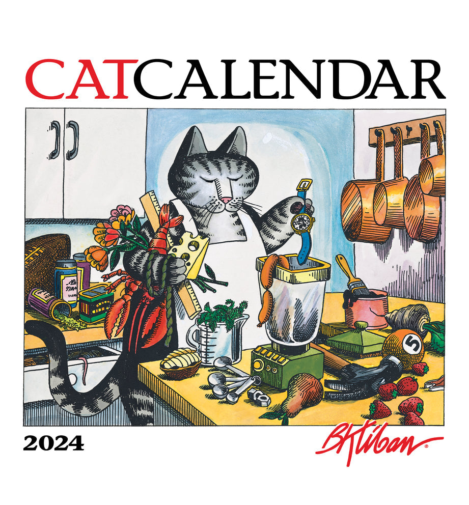 b-kliban-cat-calendar-2024-mini-wall-calendar-bird-in-hand