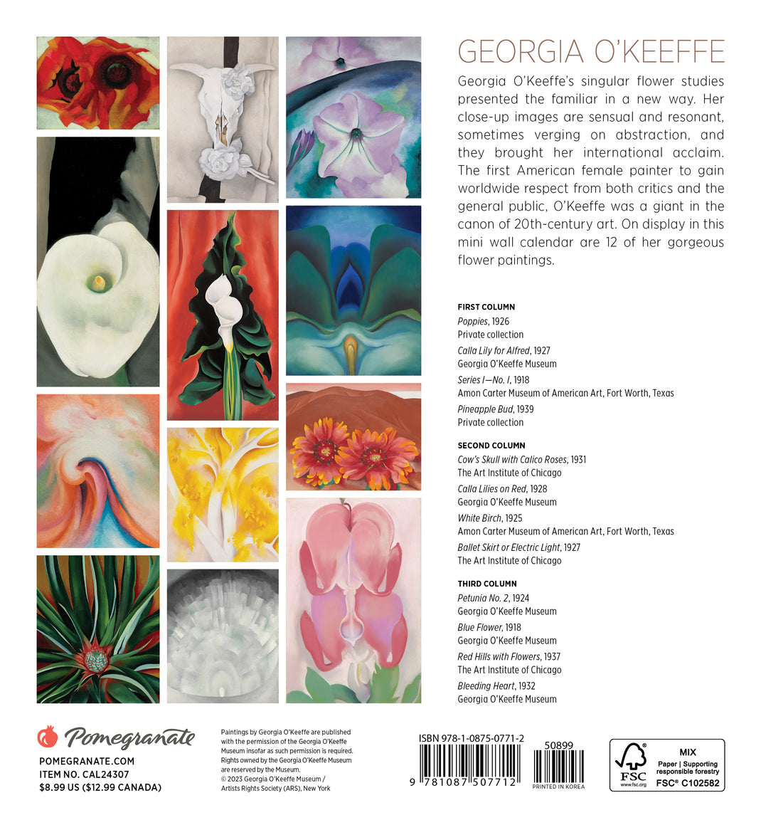 Georgia O'Keeffe 2024 Mini Wall Calendar    