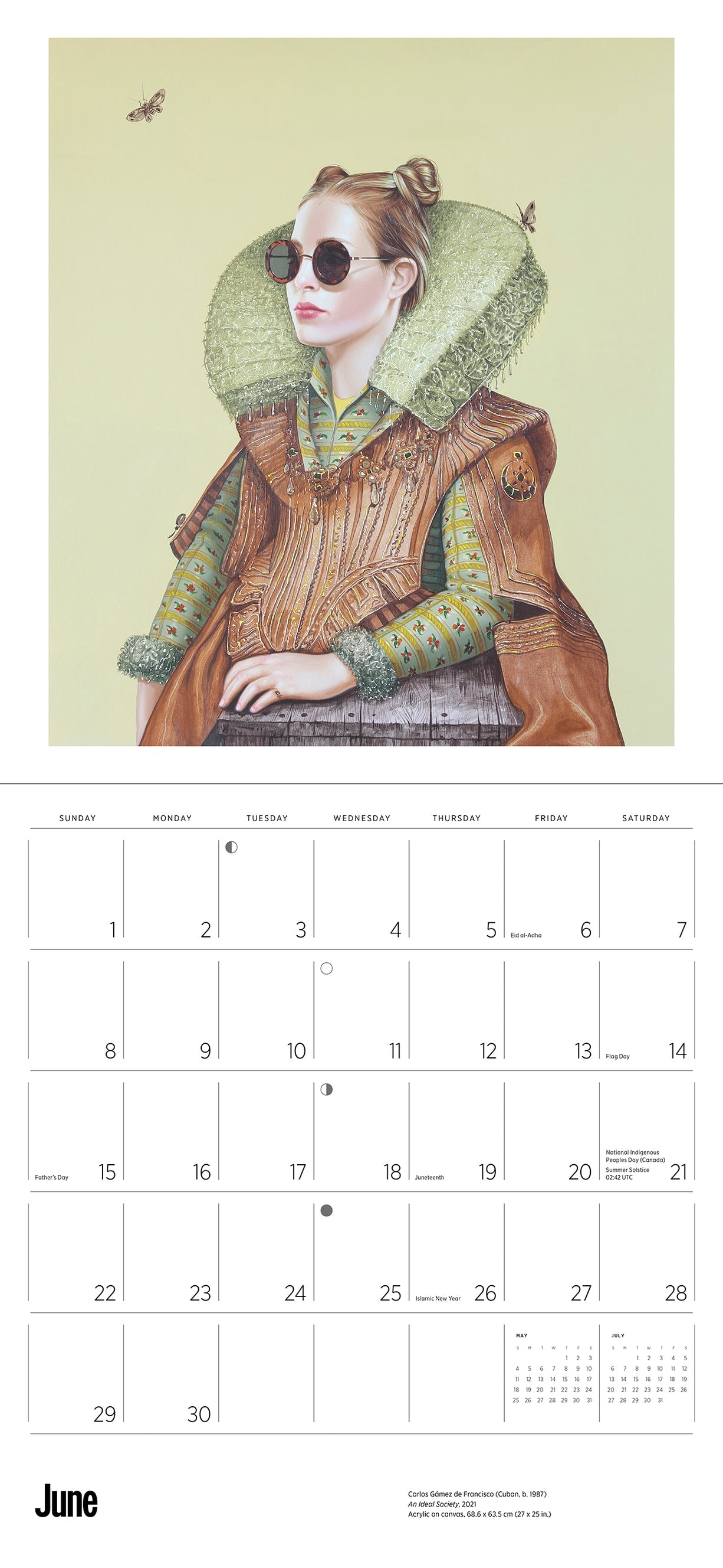 Girl With Sunglasses - Carlos Gámez de Francisco 2025 Wall Calendar    