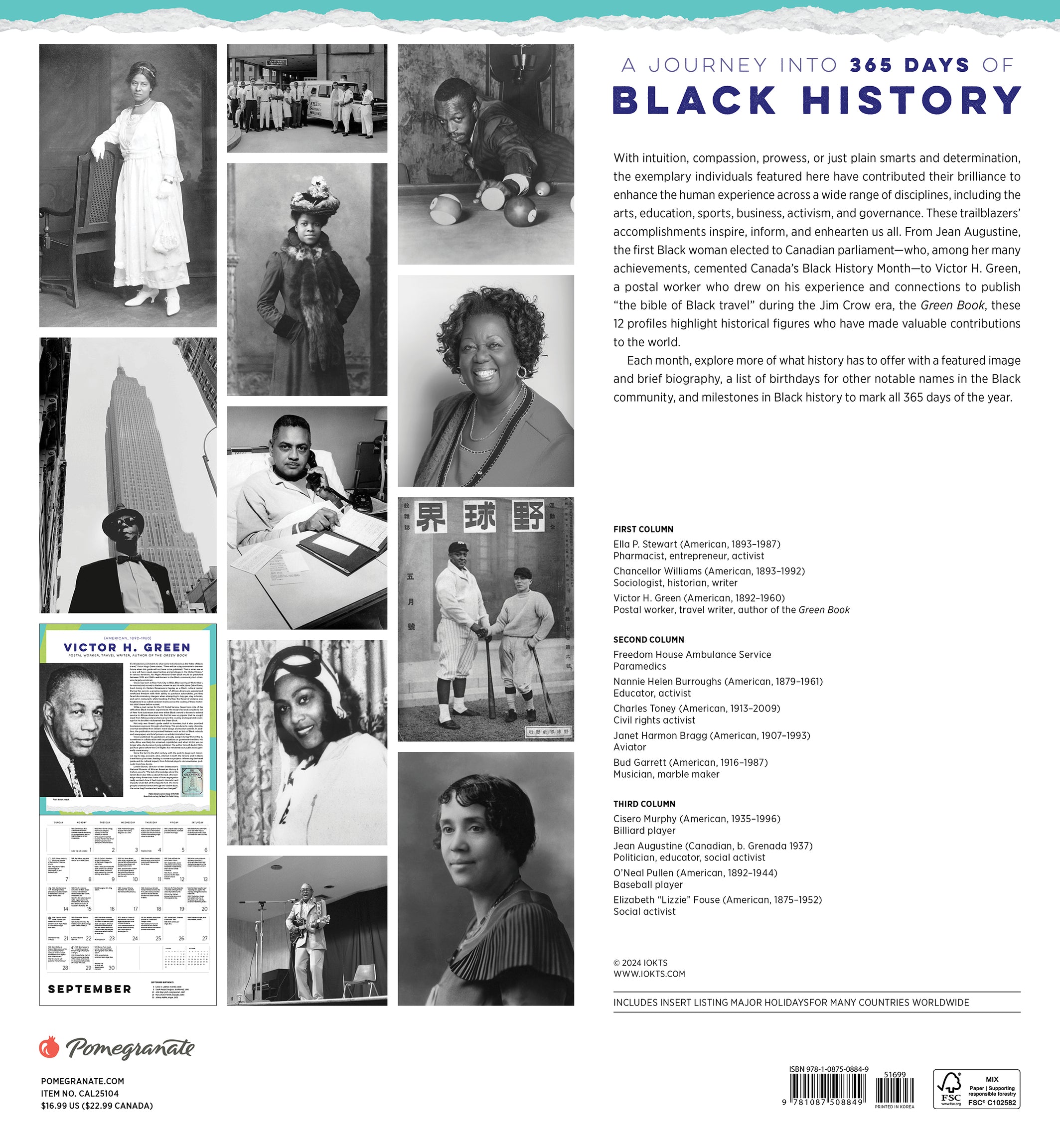 A Journey Into 365 Days of Black History 2025 Wall Calendar    