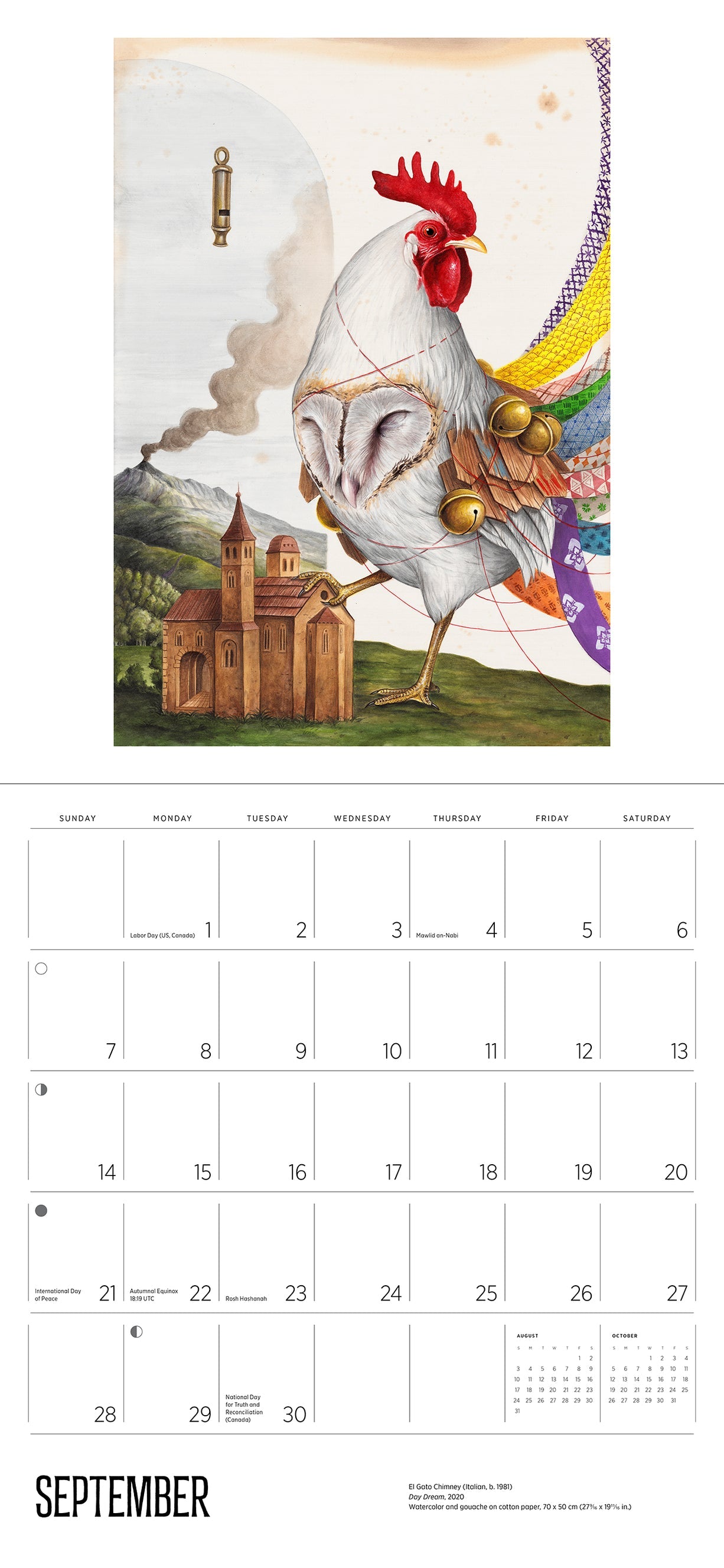 El Gato Chimney Avian Enigmas 2025 Wall Calendar    