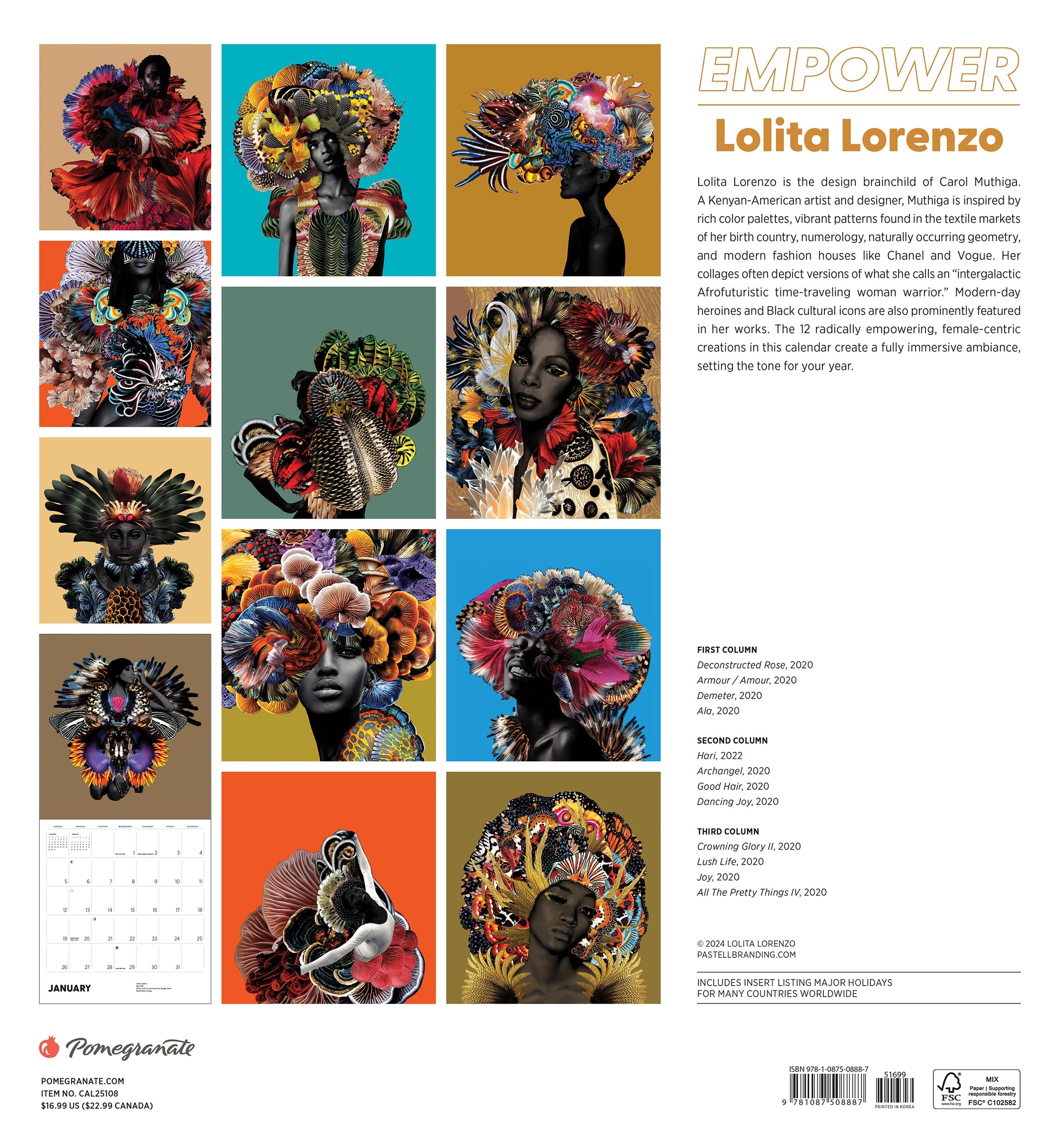 Empower - Lolita Lorenzo 2025 Wall Calendar    