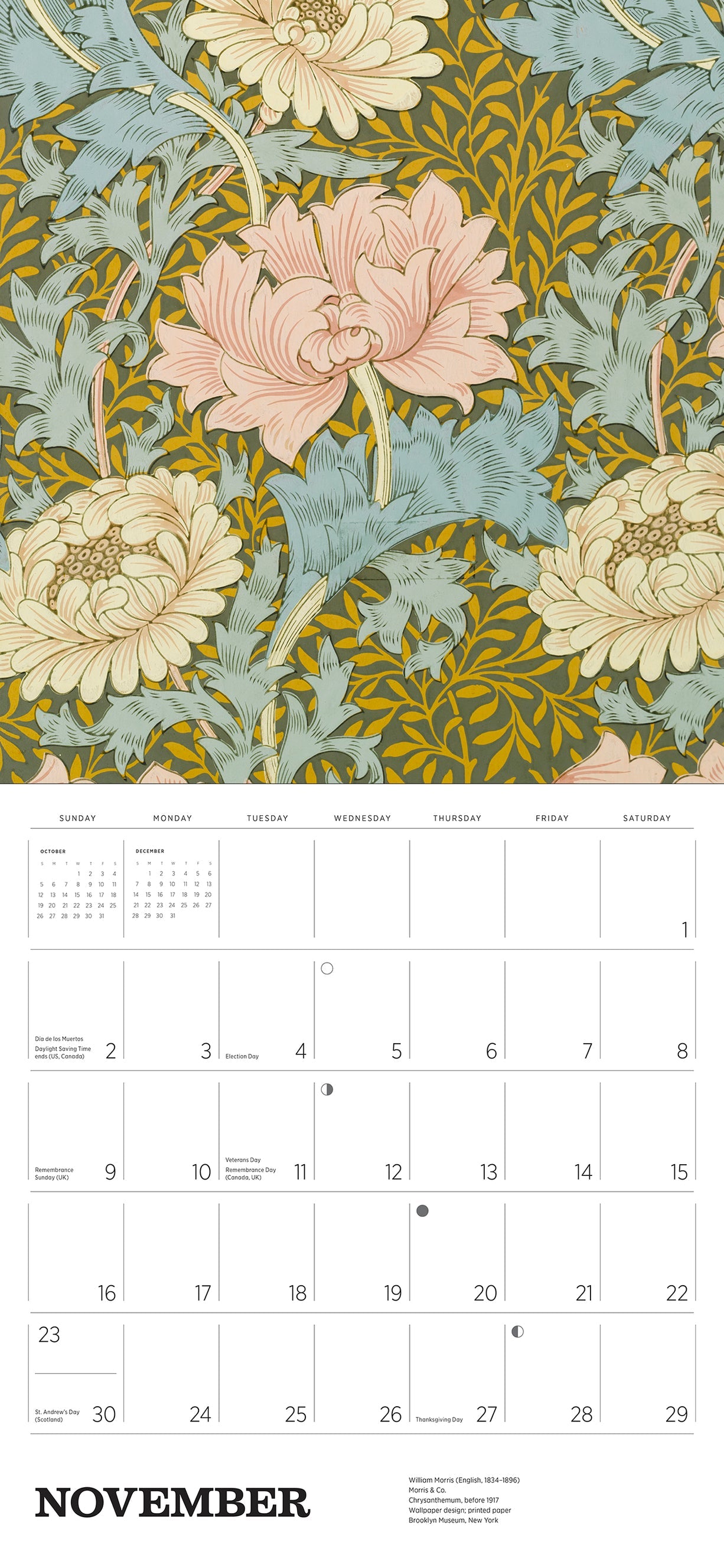 William Morris Arts & Crafts Designs 2025 Wall Calendar    