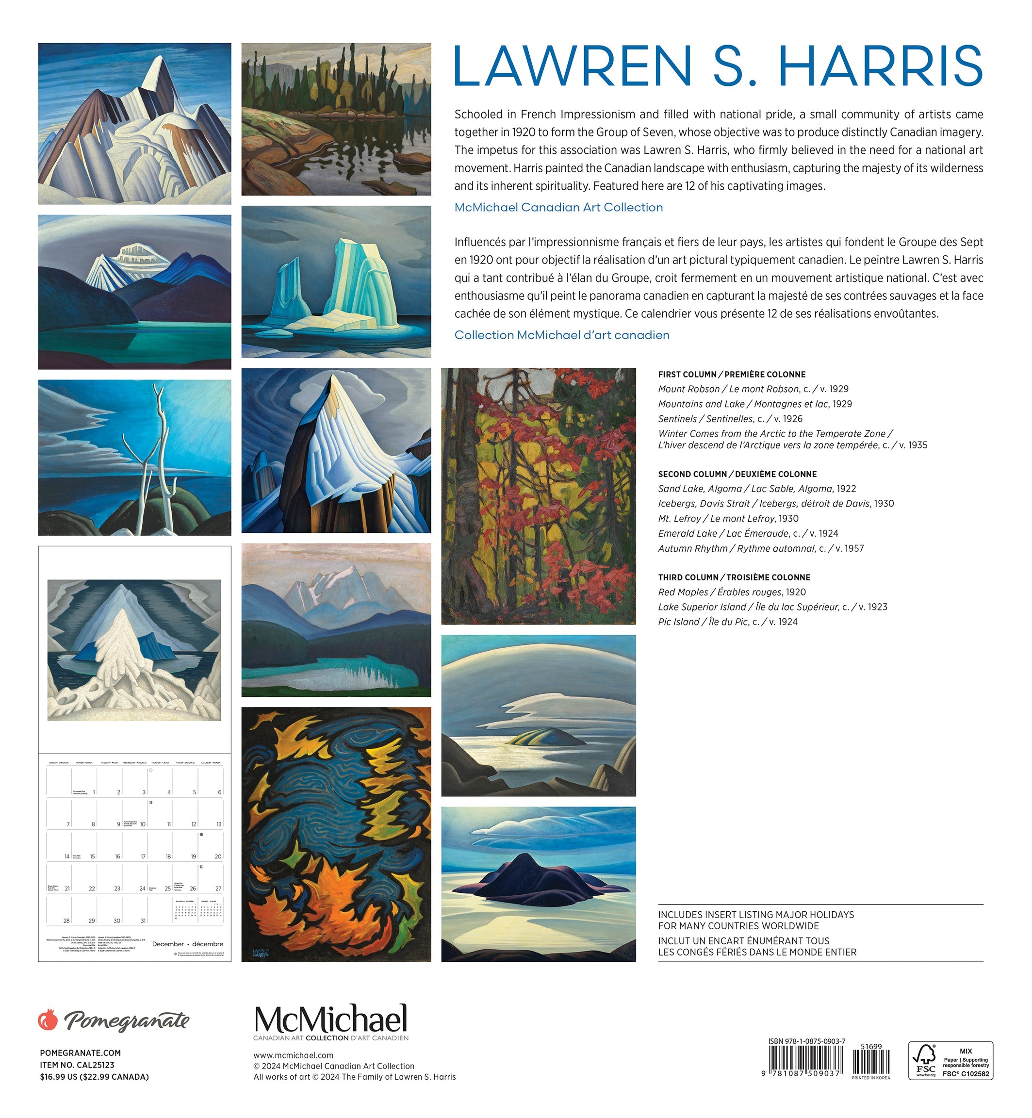 Lawren S. Harris 2025 Wall Calendar    