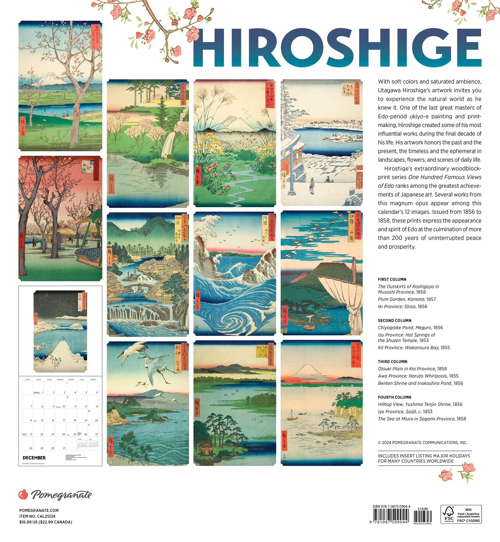 Hiroshige 2025 Wall Calendar    