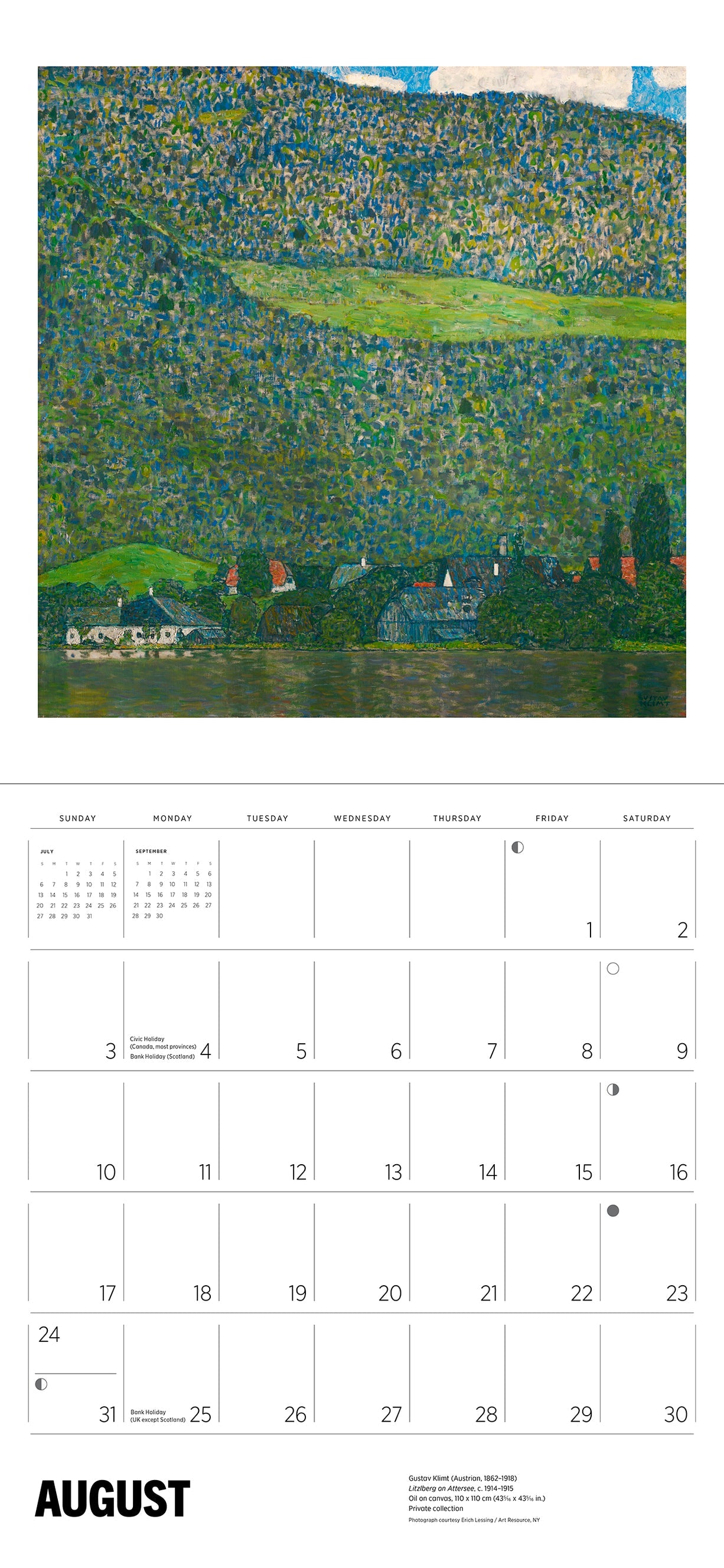 Gustav Klimt 2025 Wall Calendar    