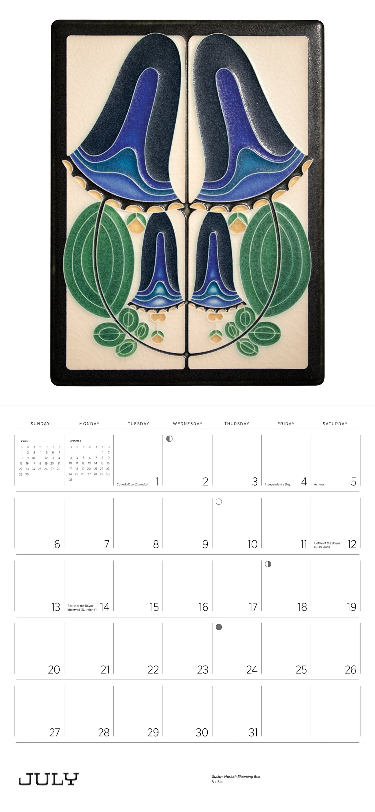 Arts & Crafts Tiles 2025 Wall Calendar    