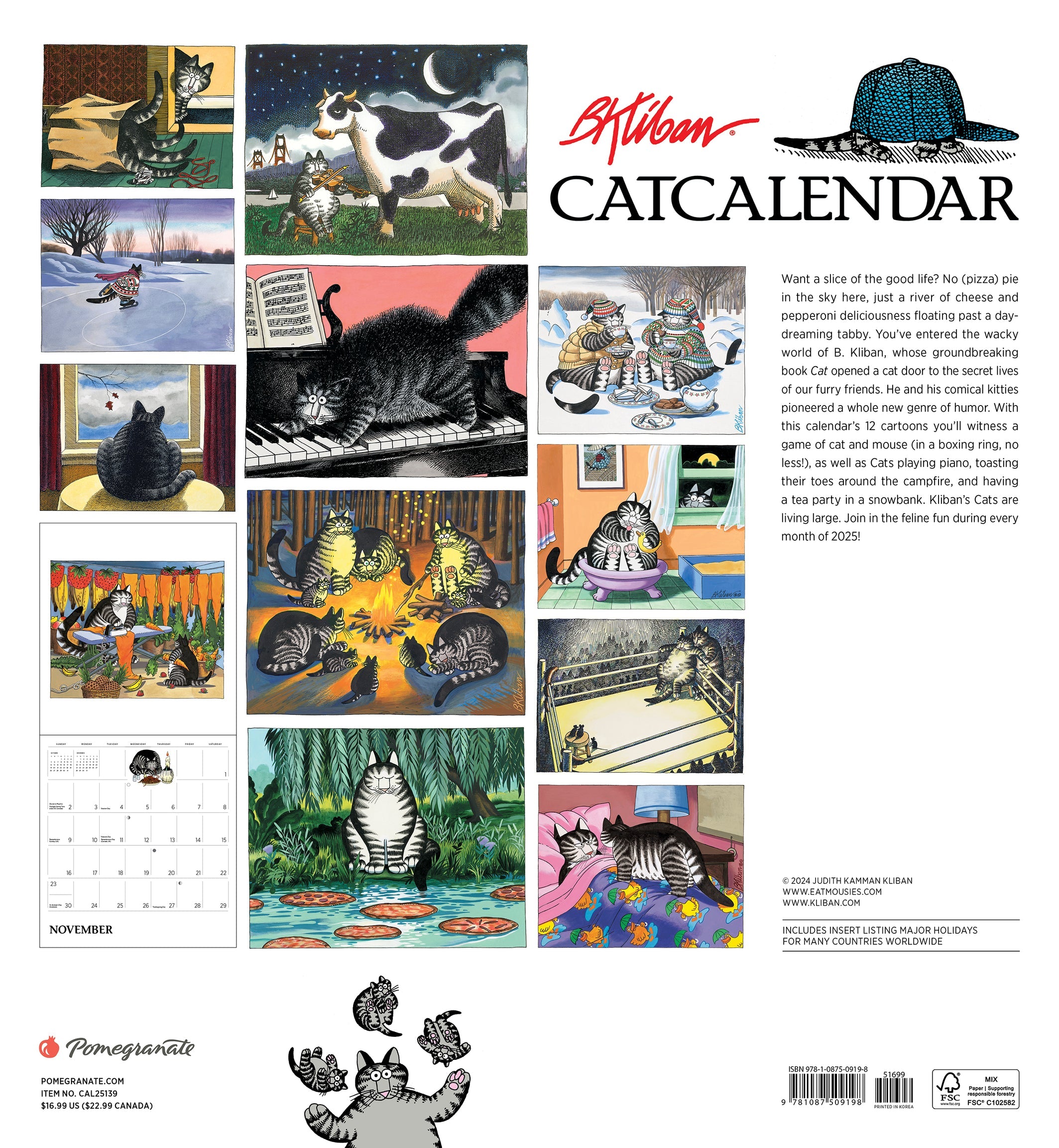 B. Kliban Cat Calendar - 2025 Wall Calendar    