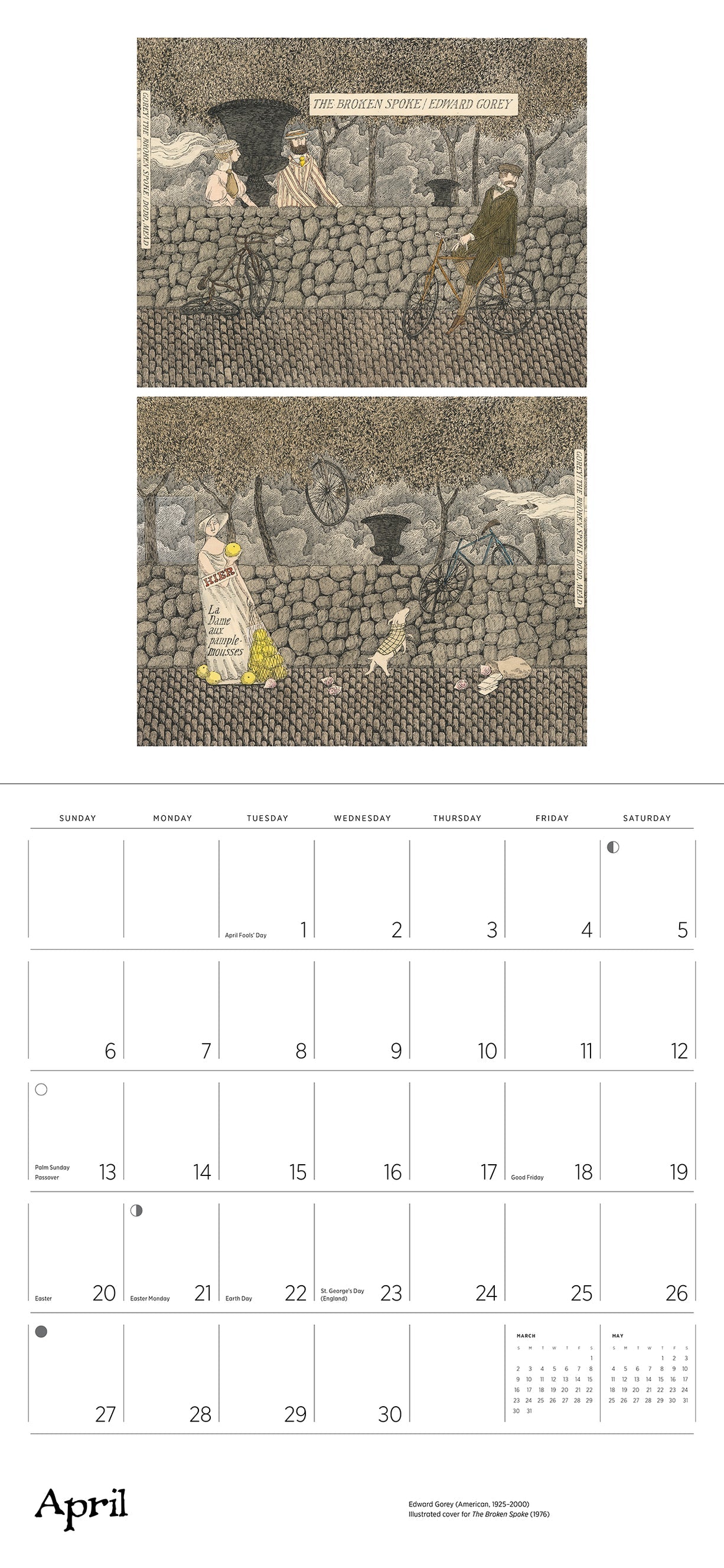 Edward Gorey 2025 Wall Calendar    