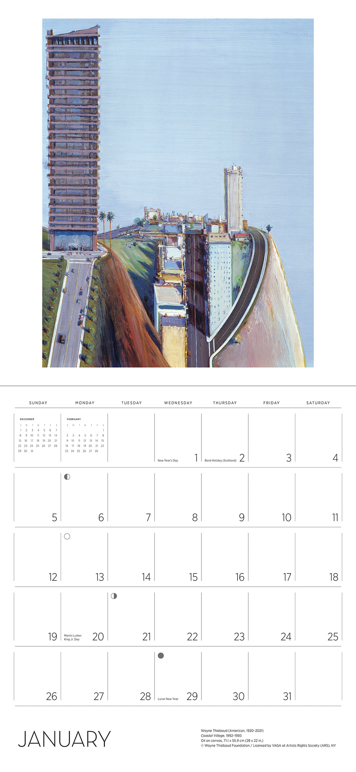 Wayne Thiebaud 2025 Wall Calendar    