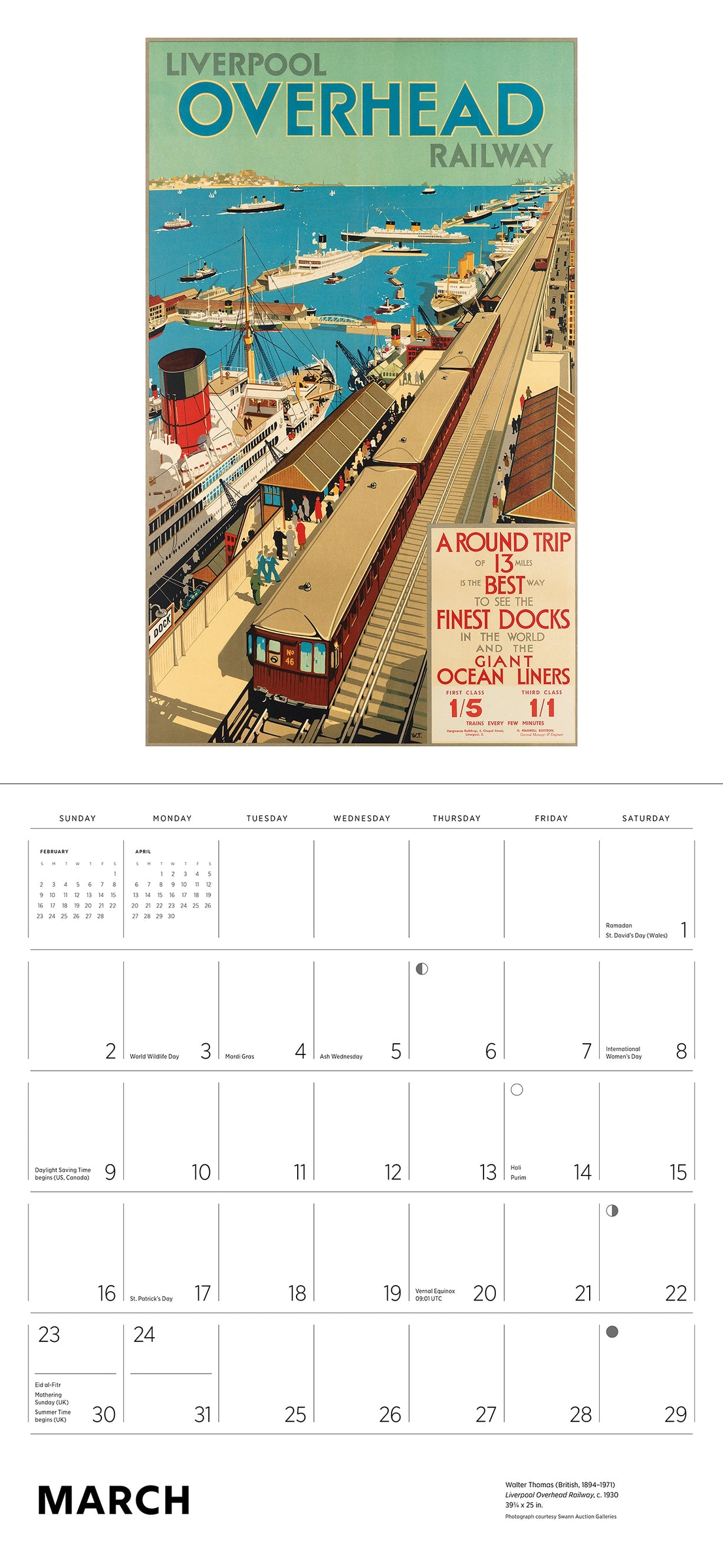 England By Rail 2025 Wall Calendar    