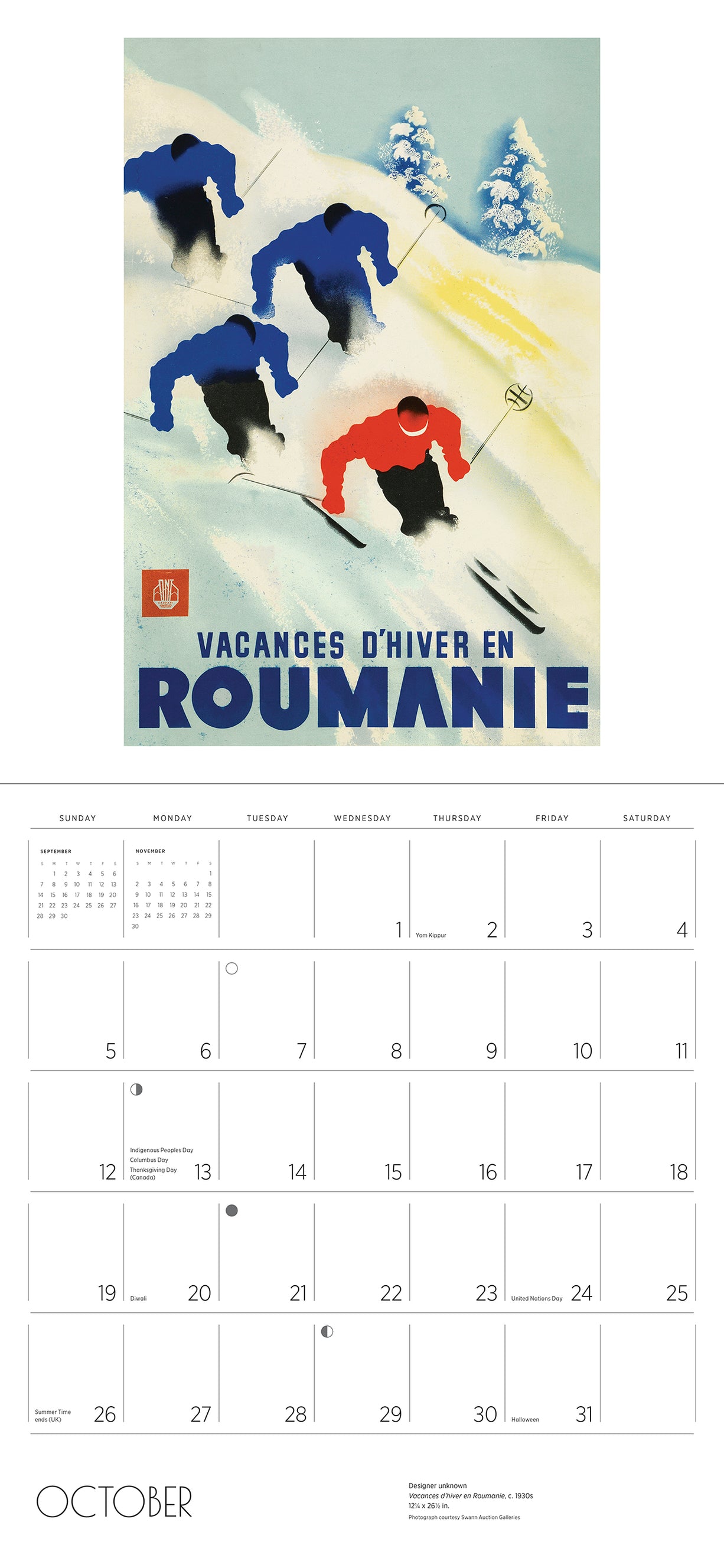 Ski The World 2025 Wall Calendar    