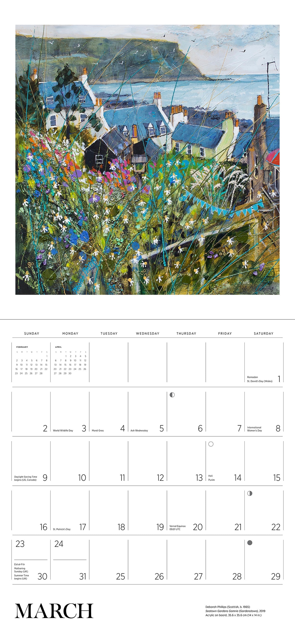 Scotland The Art of Deborah Phillips 2025 Wall Calendar    