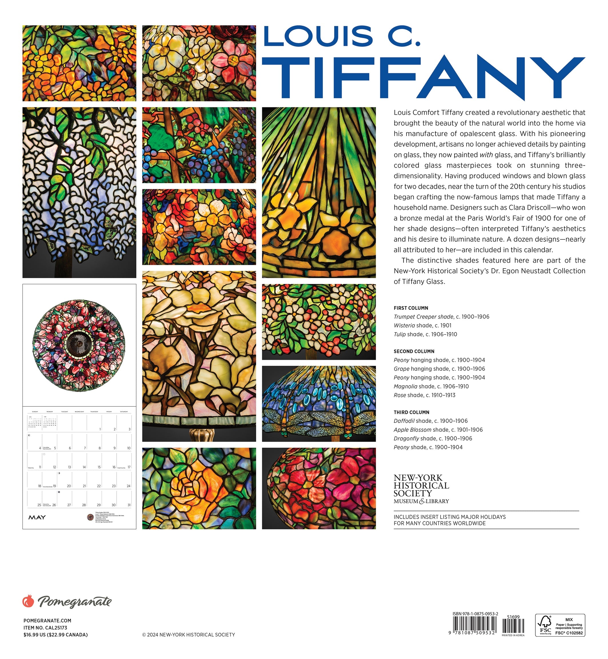 Louis C. Tiffany 2025 Wall Calendar    