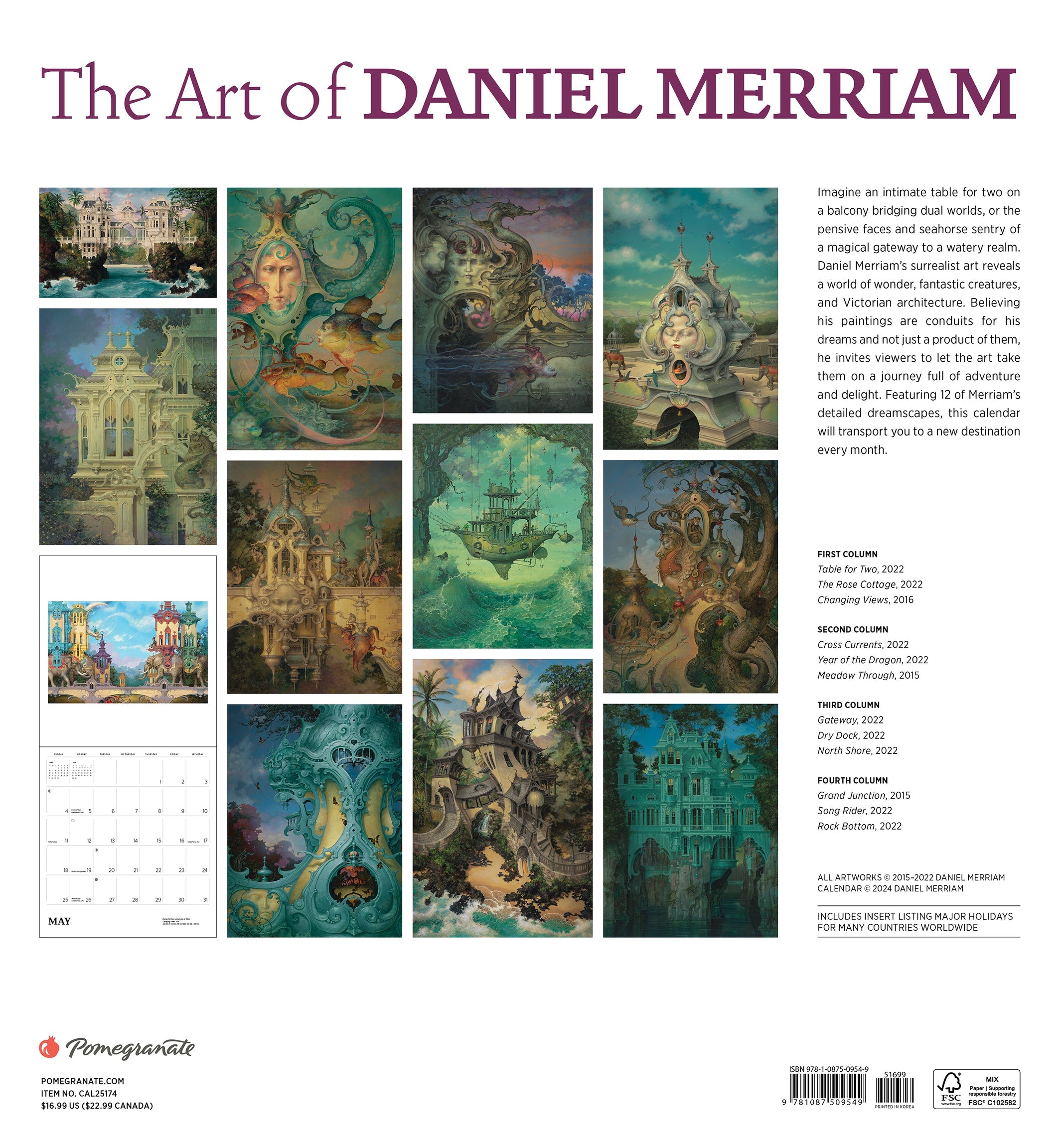 The Art of Daniel Merriam 2025 Wall Calendar    