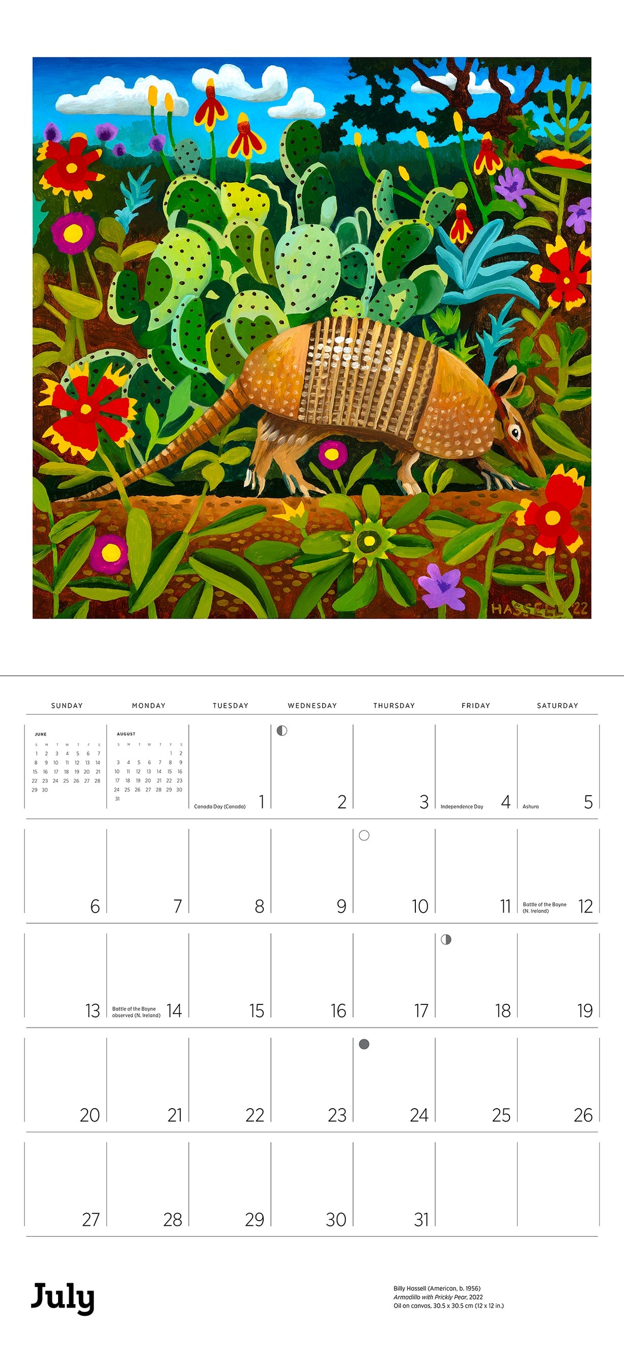 In The Wild The Art of Billy Hassell 2025 Wall Calendar    