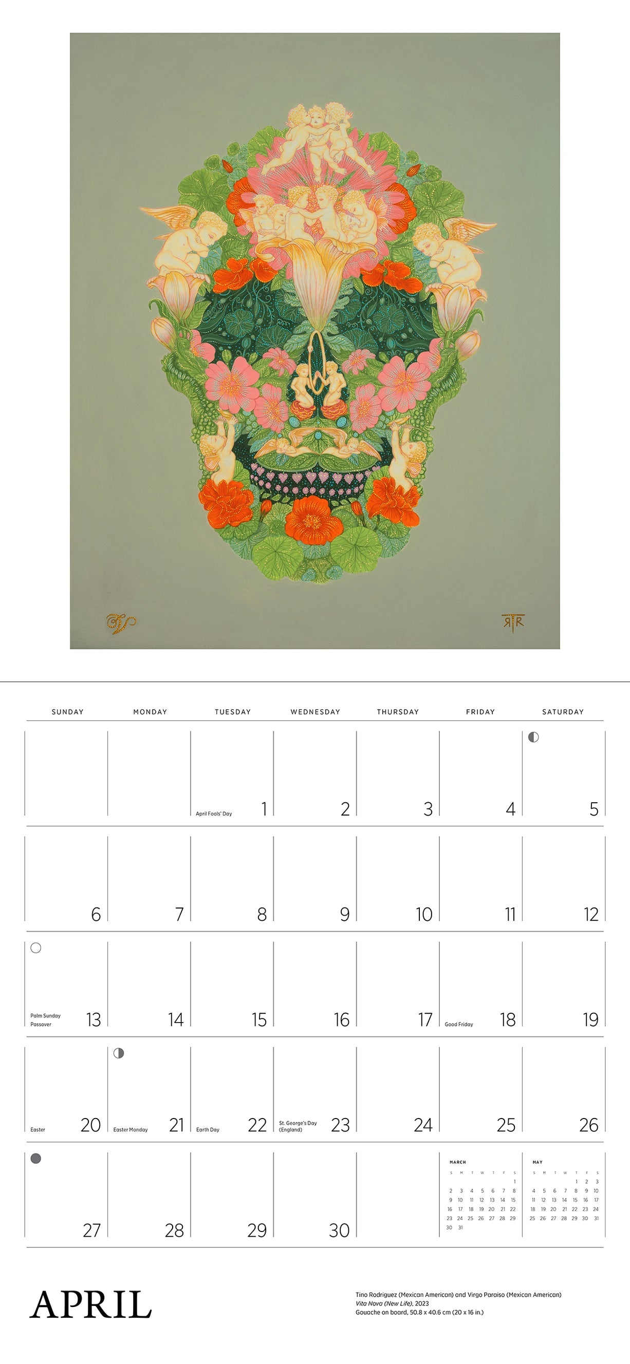 Day of The Dead: The Skull Paintings of Tino Rodriguez and Virgo Paraiso 2025 Wall Calendar    