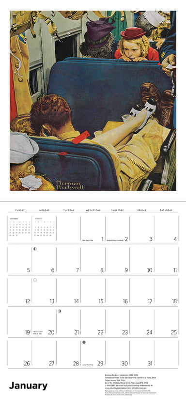 Norman Rockwell The Saturday Evening Post 2025 Wall Calendar    