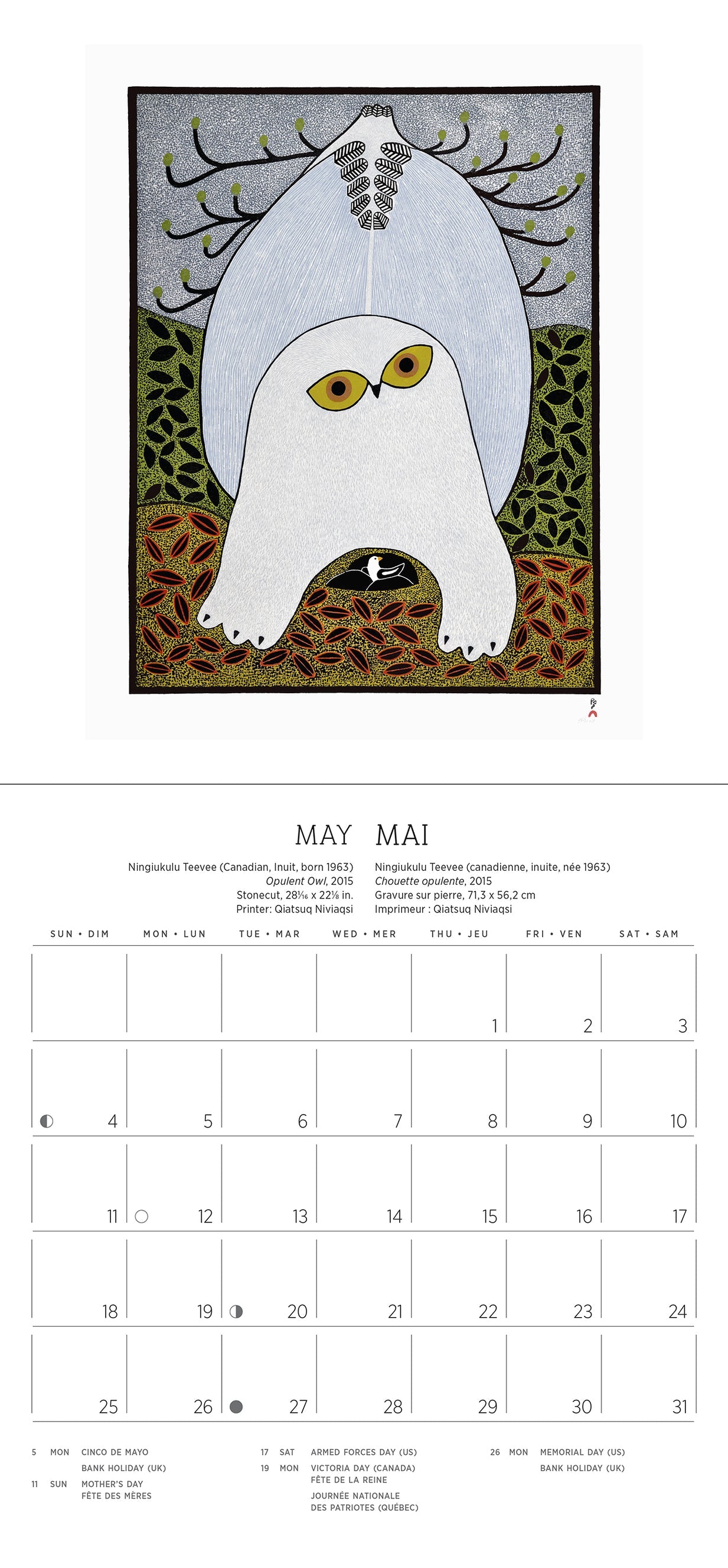 Inuit Art Kinngait 2025 Mini Wall Calendar    