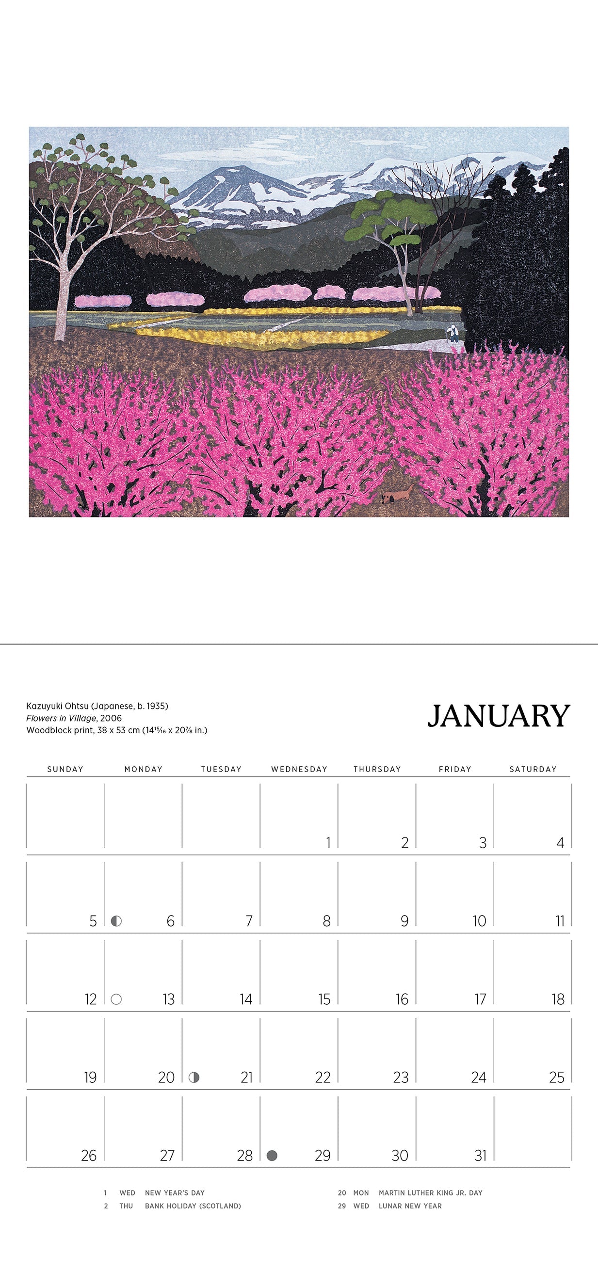 Serenity - Kazuyuki Ohtsu 2025 Mini Wall Calendar    